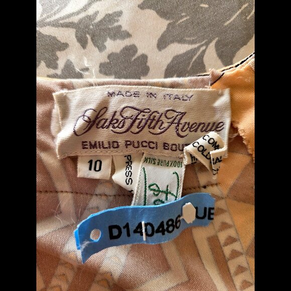 Emilio Pucci Vintage 1960s Peach Abstract Silk Dress - Picture 3 of 3